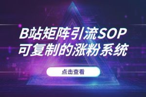 B站矩阵引流SOP：从账号搭建到流量互推，一套可复制的涨粉系统